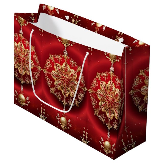 Red Decorative Ornaments Helgdag Gift Bag (Framsidan Vinklad)