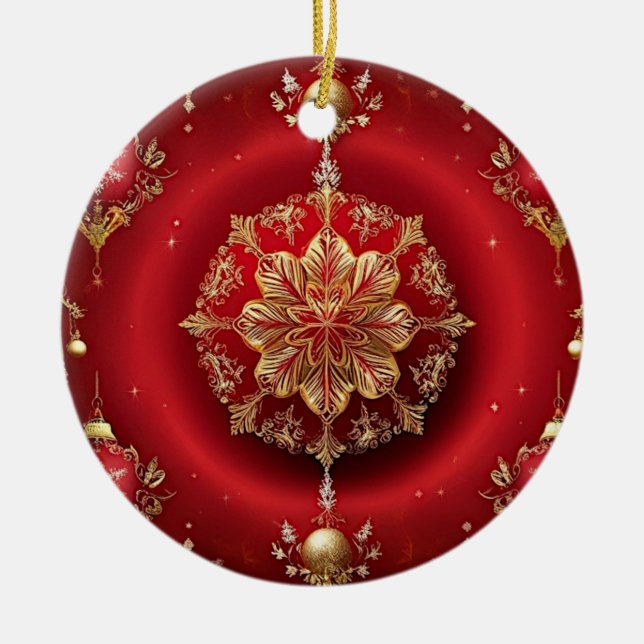 Red Decorative Ornaments Helgdag Ornament (Framsidan)
