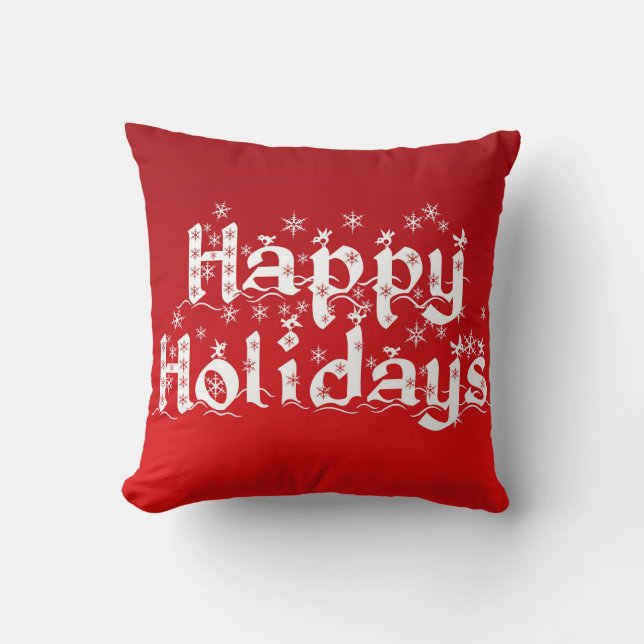 Red Decorative Snowflake Glitter Lycklig Helgdag Kudde (Framsida)