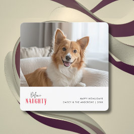 Red Define Naughty Rolig hund Julpet Photo Julkort