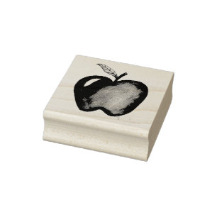 Red Delicious Apple for School Teacher Fruit Stämpel