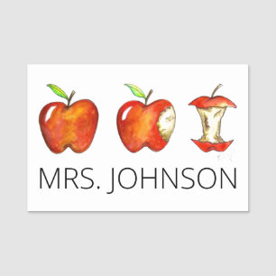 Red Delicious Apple for Teacher School Education Namnbricka