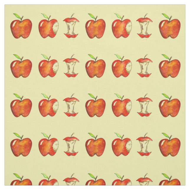 Red Delicious Apple Fruit Fabric Tyg (Provkarta)