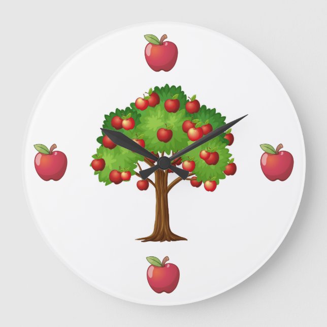 Red Delicious Apples Large Clock Stor Klocka (Framsida)