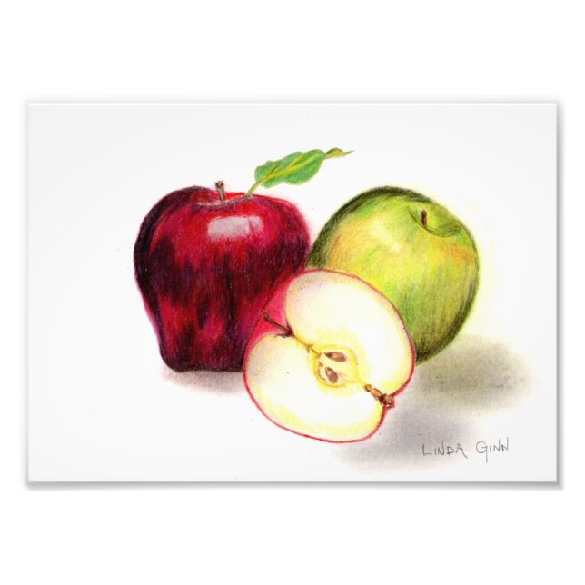 Red Delicious och Granny Smith Apples Photo Print Fototryck (Framsidan)