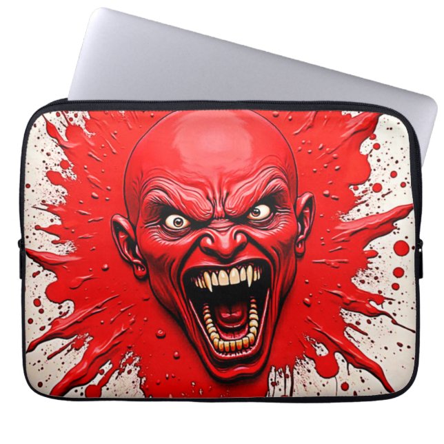 Red Demon Fury Art Laptop Fodral (Framsidan)