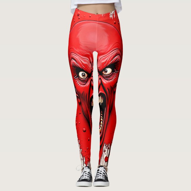 Red Demon Fury Art Leggings (Framsida)