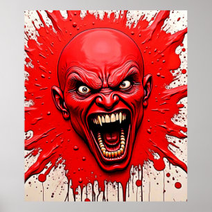 Red Demon Fury Art Poster