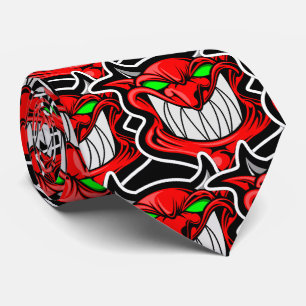 Red Demon med Grönt Ögon Retro Art Slips
