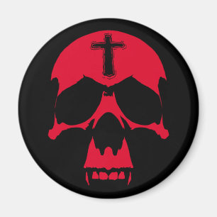 Red Demon Skull Gothic Graphics Design Magnet