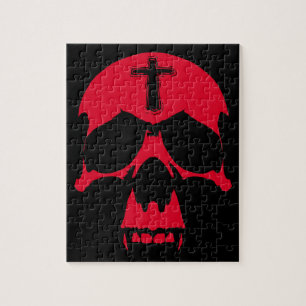 Red Demon Skull Gothic Graphics Design Pussel
