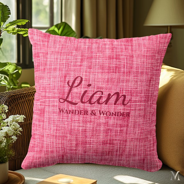 Red Denim Struktur | Personlig - Rustic Home Decor Kudde (Skapare uppladdad)