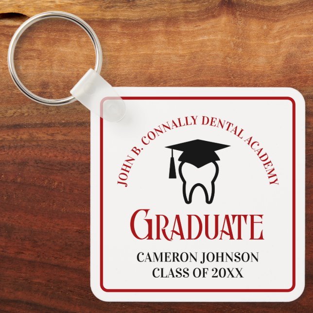 Red Dental School Anpassningsbar Studenten Gift Nyckelring (Framsida)