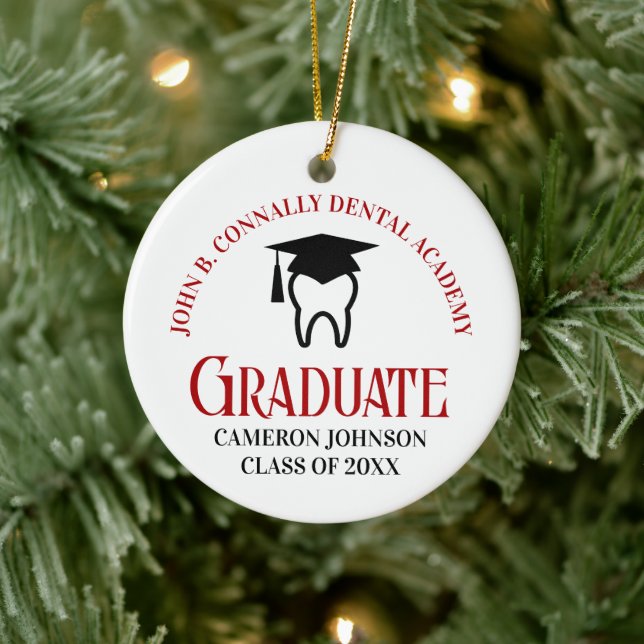Red Dental School Anpassningsbar Studenten jul Julgransprydnad Keramik (Träd)
