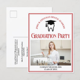 Red Dental School Photo Anpassningsbar Studentfest Inbjudan Vykort