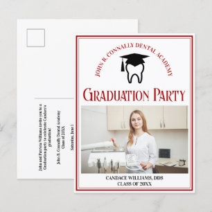 Red Dental School Photo Anpassningsbar Studentfest Inbjudan Vykort
