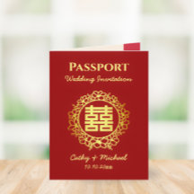 Red Destinese chinese bröllop-pass