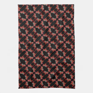 Red Diamond Dala Horses Dishtowel Kökshandduk