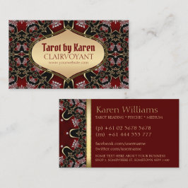 Red Diamond Golden Goddess Tarot Affärskort Visitkort