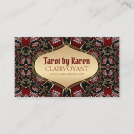Red Diamond Golden Goddess Tarot Affärskort Visitkort