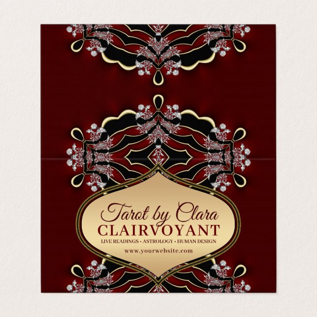 Red Diamond Kärlek Goddess Temple Tarot Visitkort (Utsida ovikt)