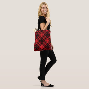 Red diamond mönster Tartan Tote Bag Tygkasse
