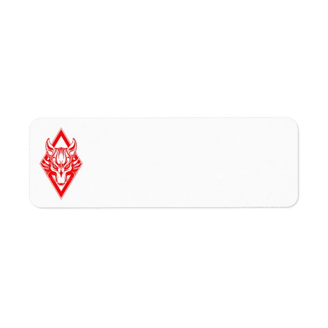 Red Diamond Varg Ansikte Graphic Returadress Etikett (Framsidan)
