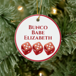 Red Dice Bunco jul jul Julgransprydnad Keramik