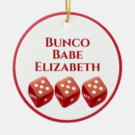 Red Dice Bunco jul jul Julgransprydnad Keramik