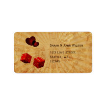 Red Dice Vintage Vegas adressetiketter