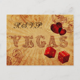 Red Dice Vintage Vegas bröllop OSA Inbjudan Vykort