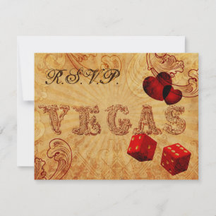 Red Dice Vintage Vegas bröllop OSA Kort
