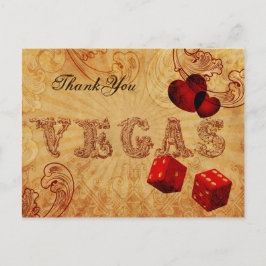 Red Dice Vintage Vegas Tack Vykort