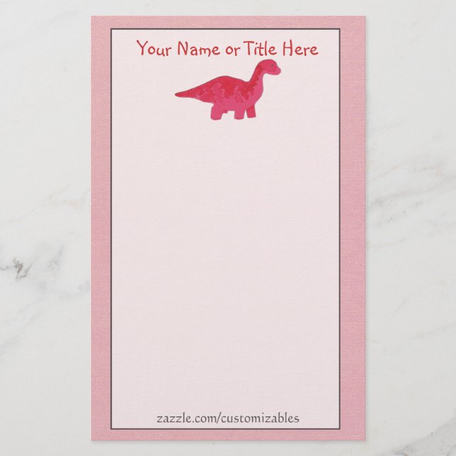 Red Dino Stationery Brevpapper (Framsida)