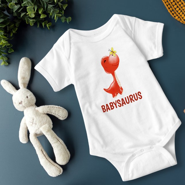 Red Dinosaur BABYSAURUS personlig T Shirt (Skapare uppladdad)