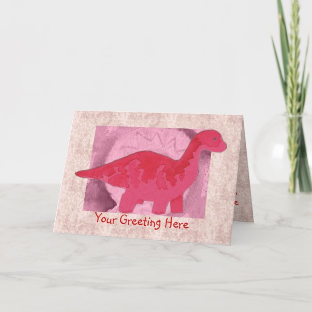 Red Dinosaur-hälsningskort Kort (Framsida)