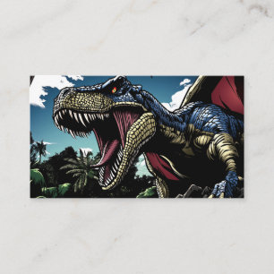 Red Dinosaur i en Futuristiska Jungle Visitkort