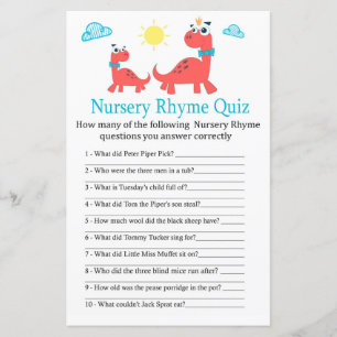 Red dinosaur Nursery Rhyme Quiz babyduschspel