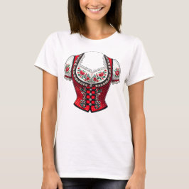 Red Dirndl Top For Folk Festival T Shirt