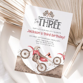 Red Dirt Bike 3rd birthday - Cant catch me Inbjudningar