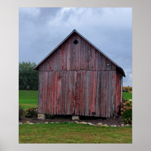 Red Distress Barn, Farm Life Poster