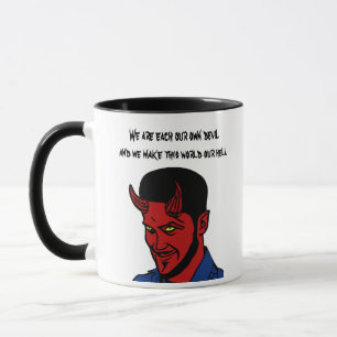 Red Djävulen Demon Man Lucifer helvetes citattecke Mugg