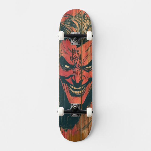 Red Djävulen Mini Skateboard Bräda 18,5 Cm (Framsida)