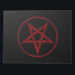 Red Djävulen Pentagram Anteckningsblock<br><div class="desc">Röd,  inverterad,  texturerad pentagram i cirkel,  på svart bakgrund. Oockult-symbol. 666</div>