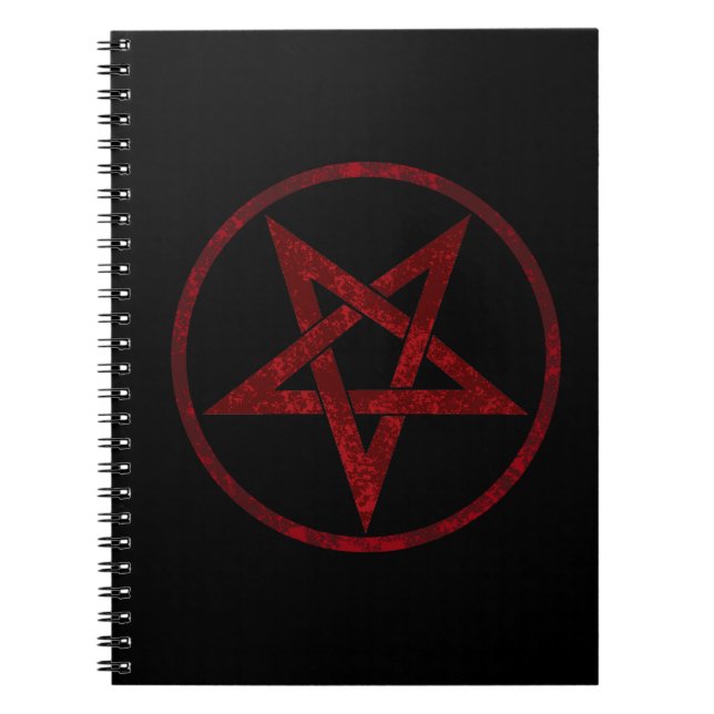 Red Djävulen Pentagram Anteckningsbok (Framsidan)