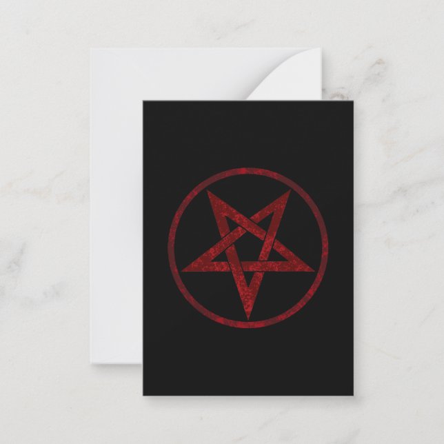 Red Djävulen Pentagram Anteckningskort (Framsida)