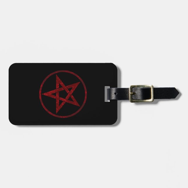 Red Djävulen Pentagram Bagagebricka (Horisontell Framsida)