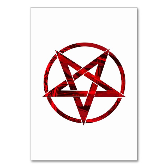 Red Djävulen Pentagram Bordsnummer (Framsidan)