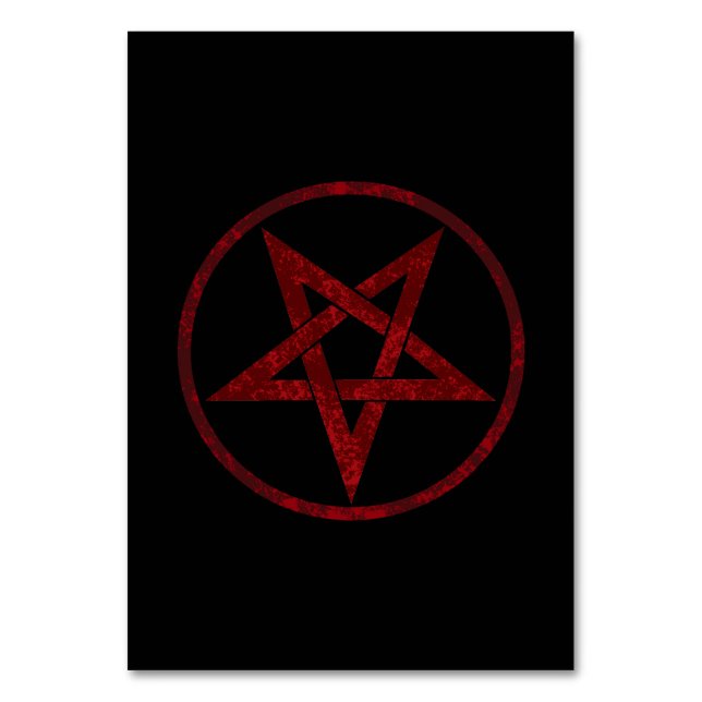 Red Djävulen Pentagram Bordsnummer (Framsidan)