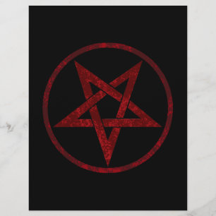 Red Djävulen Pentagram Brevhuvud